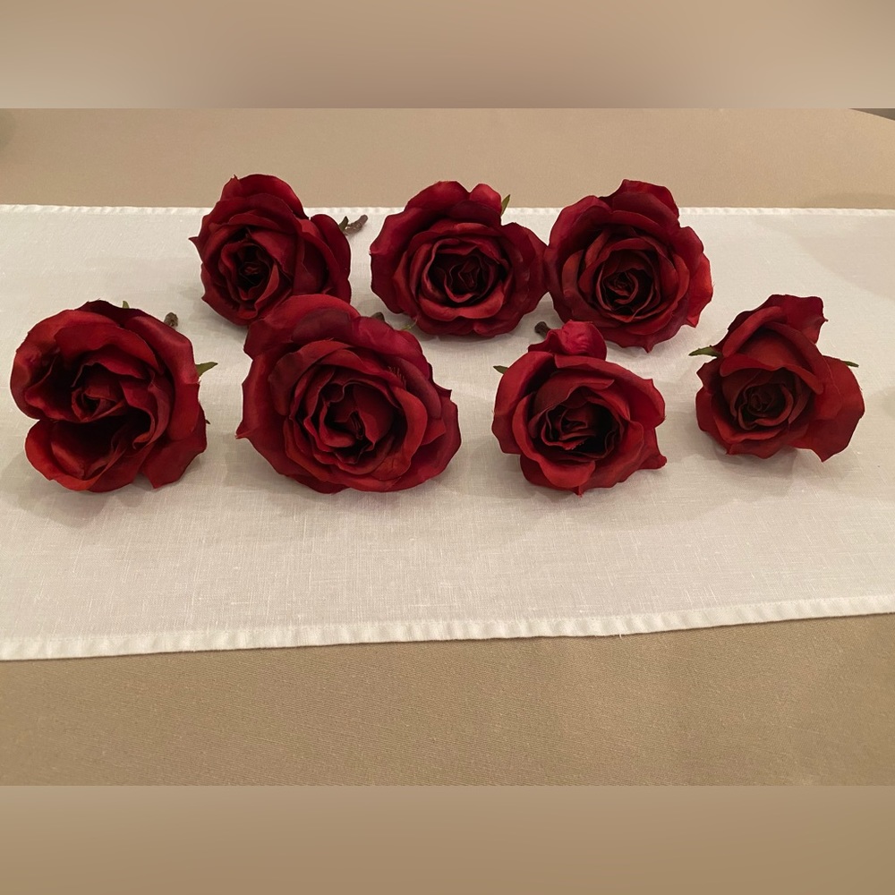 (7) Red Roses / Faux Florals. - Picture 2 of 10